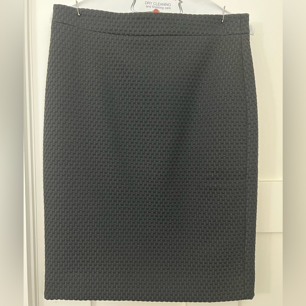 J. Crew Black Textured Pencil Skirt